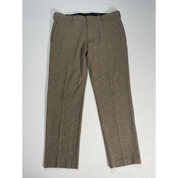 J. Crew Thompson Suit Pants 36x30 Brown Donegal Wool Blend Slim Fit Trousers